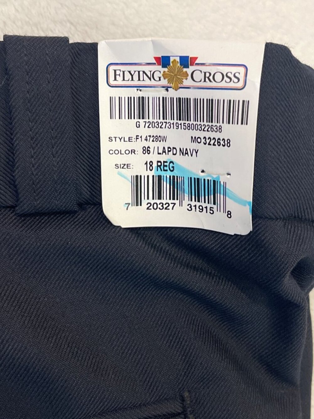 NWT Flying Cross Justice Poly/Wool Pants Womens Sz 18 Unhemmed LAPD Navy 47280W - Picture 3 of 6